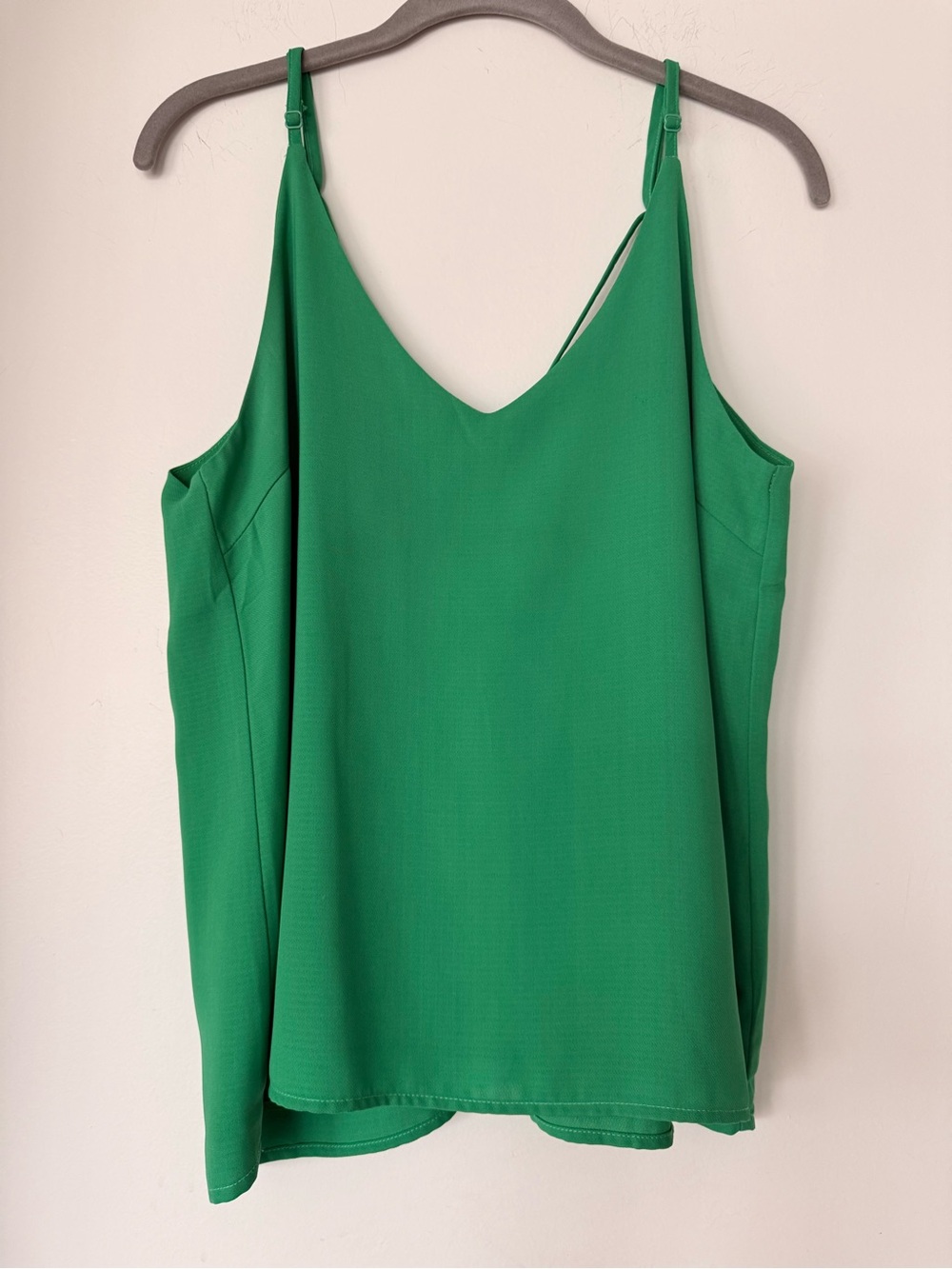 glam Emerald Green V-Neck Adjustable Strap Cami